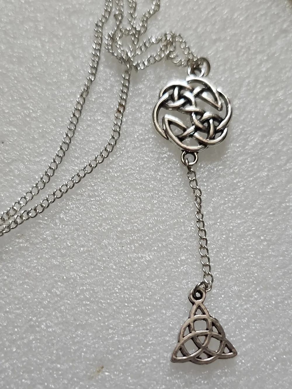 Hand Crafted Silver Celtic Knot Drop Necklace